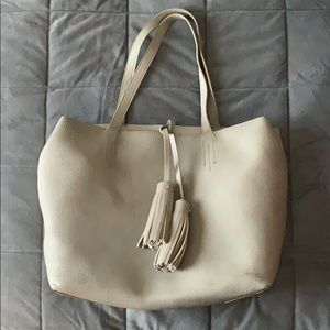 Tan Tote Tassel Purse